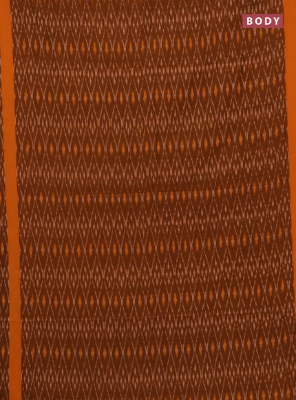 Ikat cotton saree dark mustard and mango yellow with allover ikat weaves and rettapet ikat border