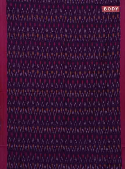 Ikat cotton saree violet and pink with allover ikat weaves and rettapet ikat border