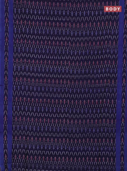 Ikat cotton saree navy blue and blue with allover ikat weaves and rettapet ikat woven border