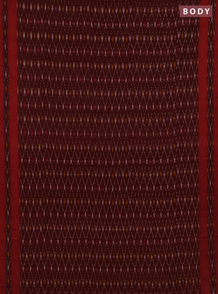 Ikat cotton saree deep wine and red with allover ikat weaves and rettapet ikat woven border