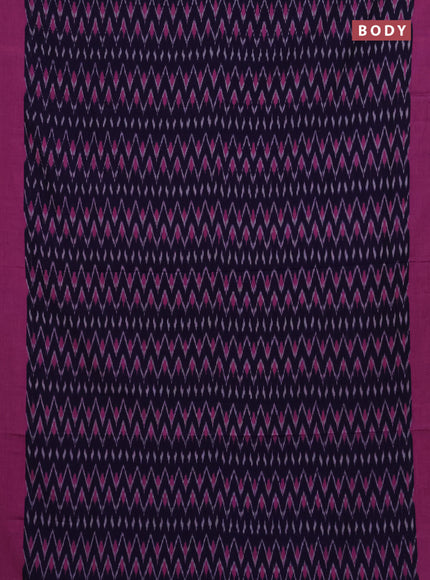 Ikat cotton saree violet and pink with allover ikat weaves and simple border