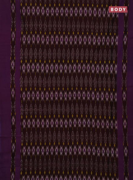 Ikat cotton saree deep purple and violet with allover ikat weaves and long rettapet ikat woven border
