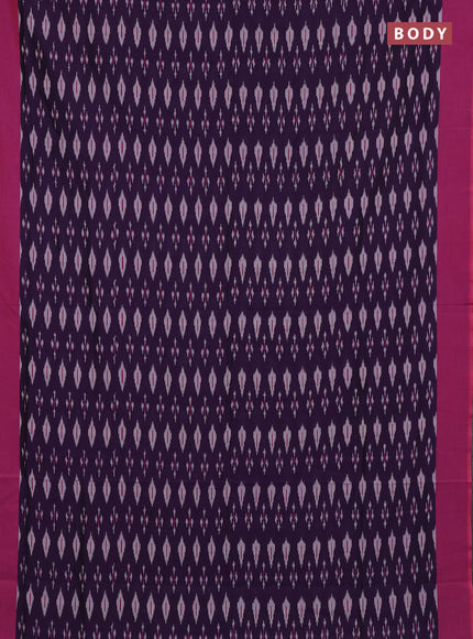 Ikat cotton saree violet and pink with allover ikat woven butta weaves and simple border