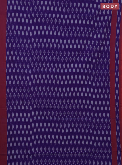 Ikat cotton saree violet and red with allover ikat woven butta weaves and rettapet ikat woven border