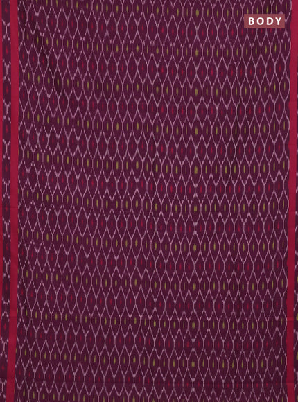 Ikat cotton saree magenta pink and pink with allover ikat weaves and rettapet ikat woevn border