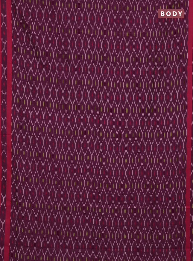 Ikat cotton saree magenta pink and pink with allover ikat weaves and rettapet ikat woevn border