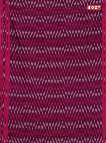 Ikat cotton saree deep magenta pink and pink with allover ikat zigzag weaves and rettapet ikat border