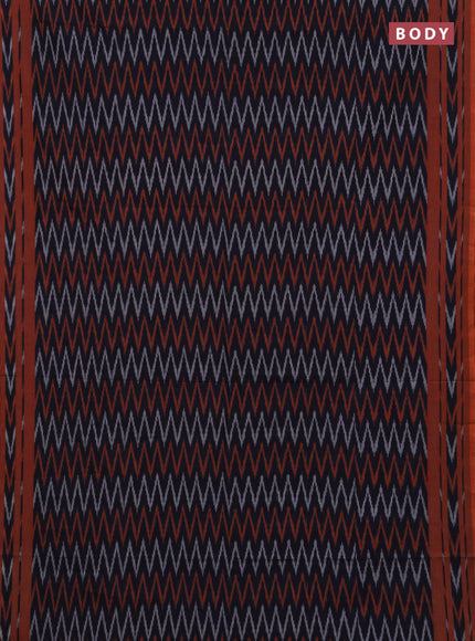 Ikat cotton saree violet and orange with allover ikat zigzag weaves and rettapet ikat border