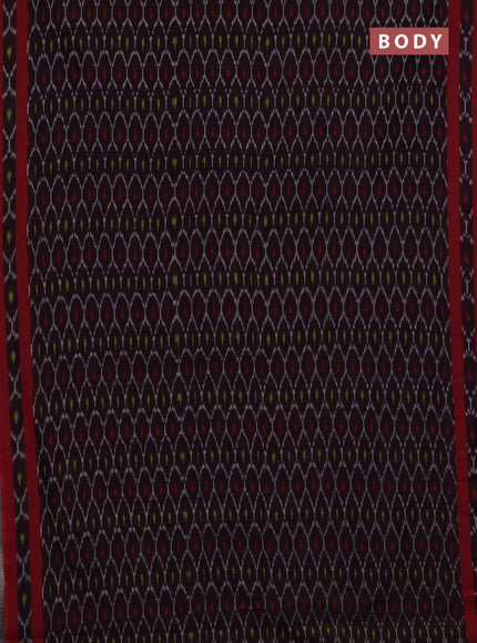 Ikat cotton saree deep wine shade and maroon with allover ikat weaves and retttapet ikat woven border