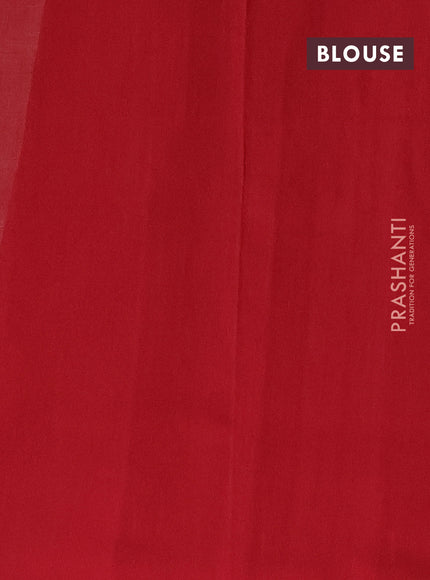 Ikat cotton saree cream and red with allover ikat weaves and simple border