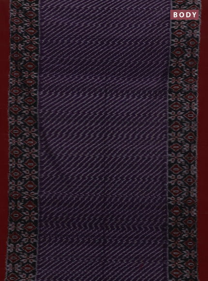 Ikat cotton saree violet and maroon with allover ikat weaves and simple border