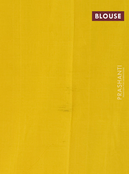 Ikat cotton saree off white and yellow with allover ikat weaves and simple border