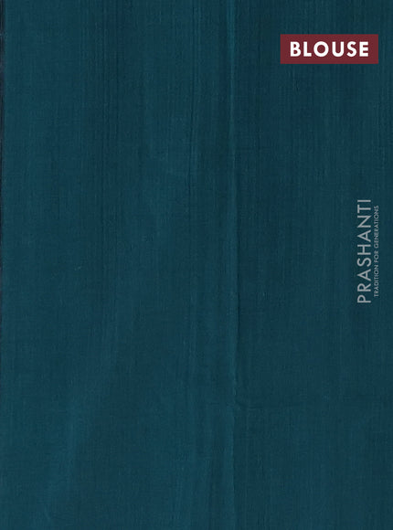 Ikat cotton saree peacock green with allover ikat woven butta weaves and ikat woven border
