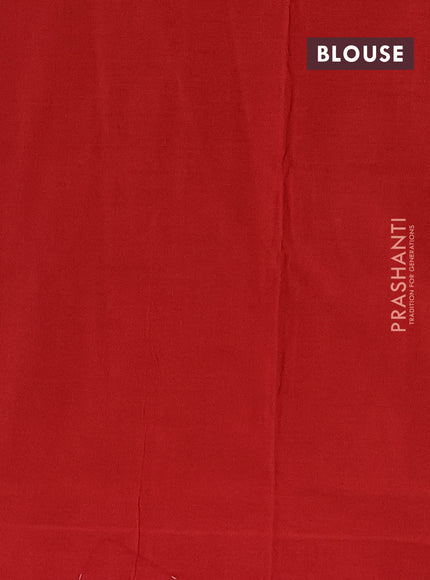 Ikat cotton saree grey and red with allover ikat woven butta weaves and simple border