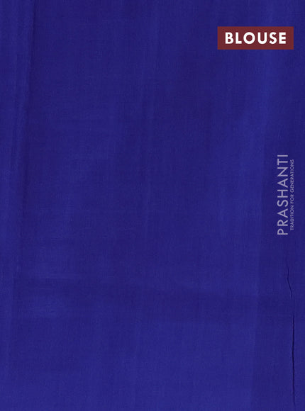 Ikat cotton saree maroon and blue with allover ikat weaves and simple border