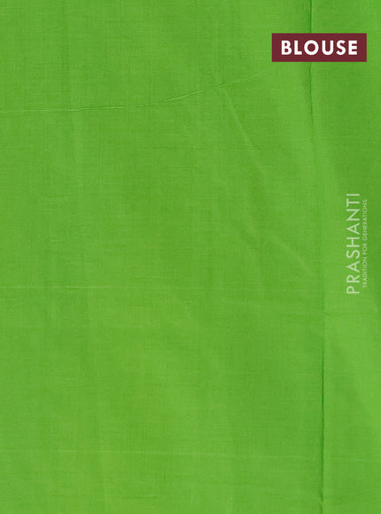Ikat cotton saree blue and light green with allover ikat weaves and simple border