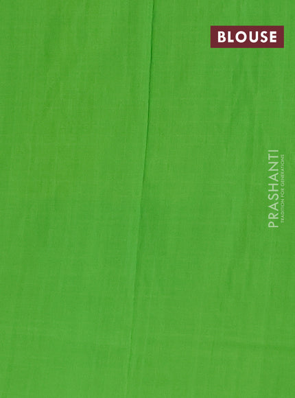 Ikat cotton saree off white and light green with allover ikat woven butta weaves and long ikat woven border
