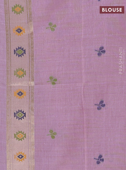 Jamdhani cotton saree lavender with thread woven buttas and jamdhani pallu