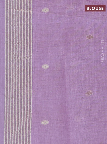 Jamdhani cotton saree lavender with allover thread woven buttas and thread woven pallu
