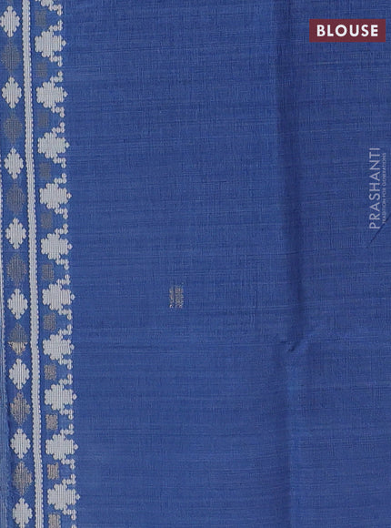 Jamdhani cotton saree indigo blue with allover thread woven buttas and jamdhani pallu
