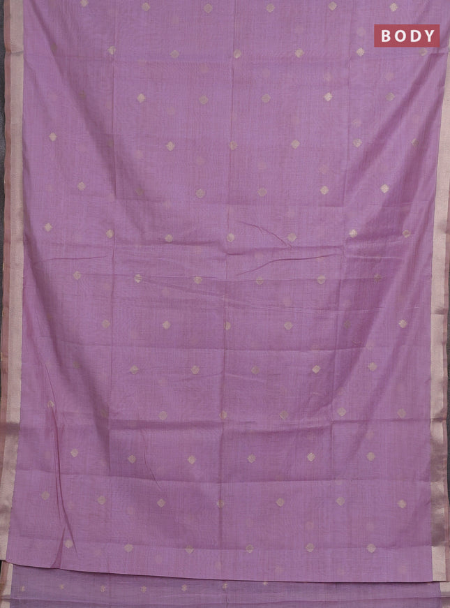 Jamdhani cotton saree lavender with zari woven buttas and jamdhani pallu