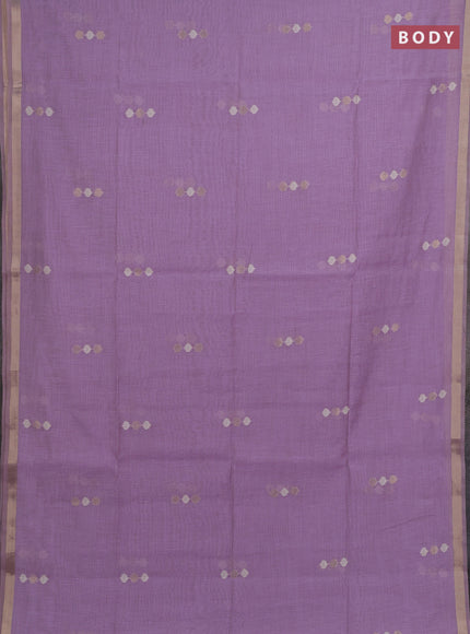 Jamdhani cotton saree lavender with thread & zari woven buttas and thread woven pallu