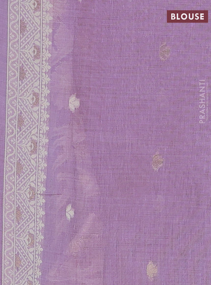 Jamdhani cotton saree lavender with thread & zari woven buttas and thread woven pallu