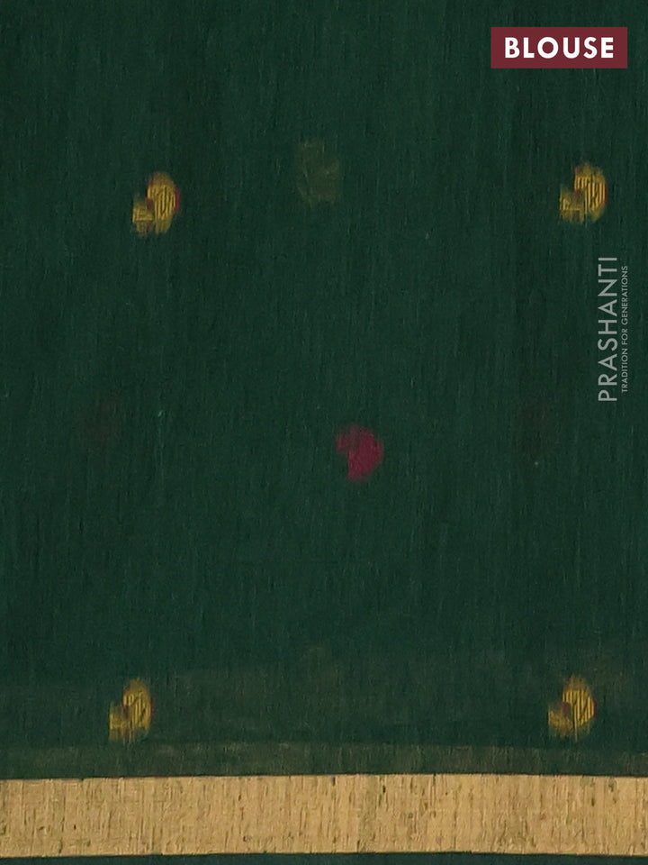 Jute silk saree bottle green with allover sequin work and jamdhani pallu