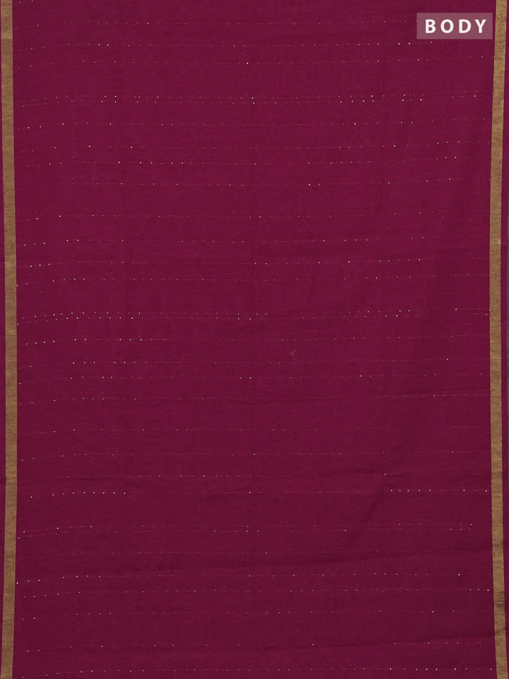 Jute silk saree pink with allover sequin work and jamdhani pallu