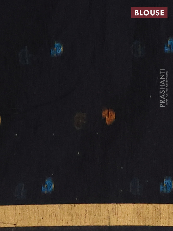 Jute silk saree black with allover sequin work and jamdhani pallu