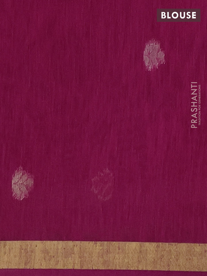 Jute silk saree dark pink with allover sequin work and zari woven border