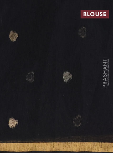 Jute silk saree black with allover sequin work and zari woven border