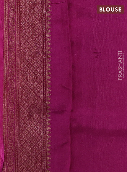Banarasi semi tussar saree orange and purple with thread & zari woven buttas and woven border