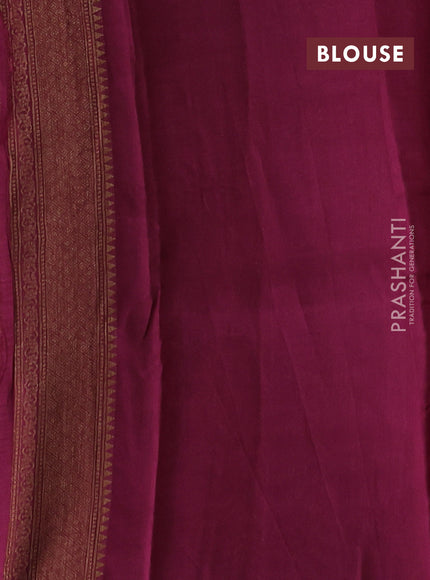Banarasi semi tussar saree pista green and purple with thread & zari woven buttas and woven border