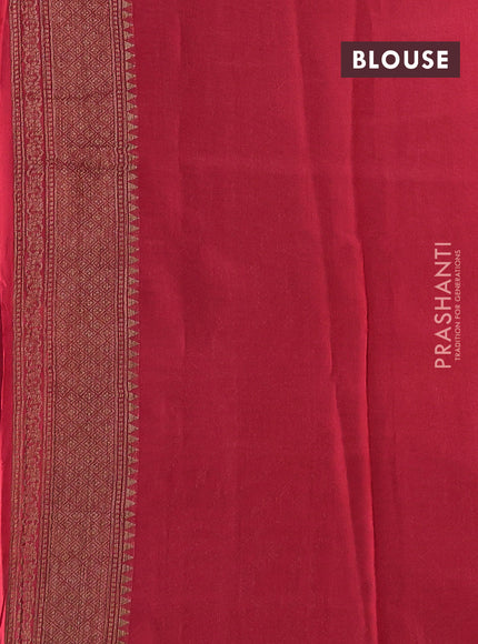 Banarasi semi tussar saree red with thread & zari woven buttas and woven border