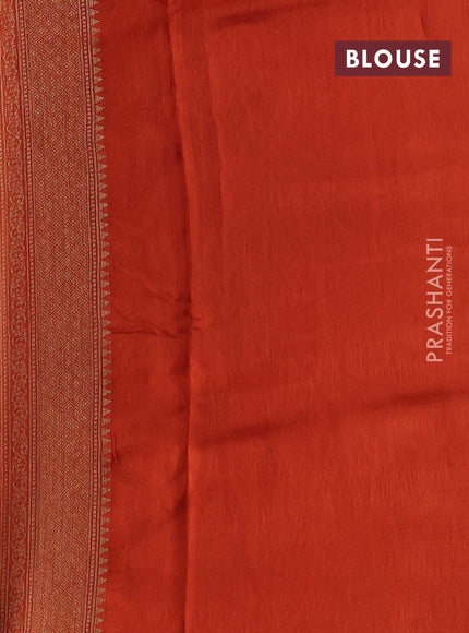 Banarasi semi tussar saree orange with thread & zari woven buttas and woven border