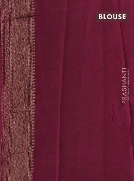 Banarasi semi tussar saree wine shade with thread & zari woven buttas and woven border