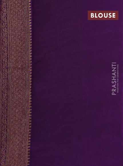 Banarasi semi tussar saree candy pink and purple with thread & zari woven buttas and woven border