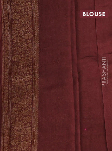 Banarasi semi tussar saree rust shade and brown with allover thread & zari woven buttas and woven border