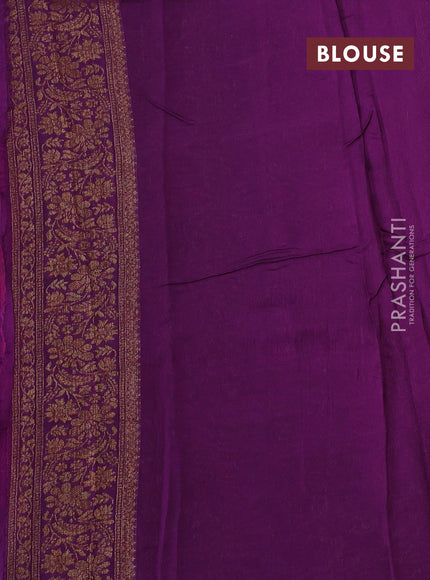Banarasi semi tussar saree candy pink and purple with allover thread & zari woven buttas and woven border