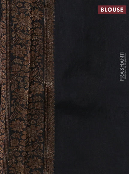 Banarasi semi tussar saree black with allover thread & zari woven buttas and woven border