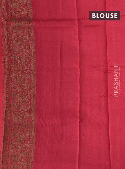 Banarasi semi tussar saree peach red with allover thread & zari woven buttas and woven border