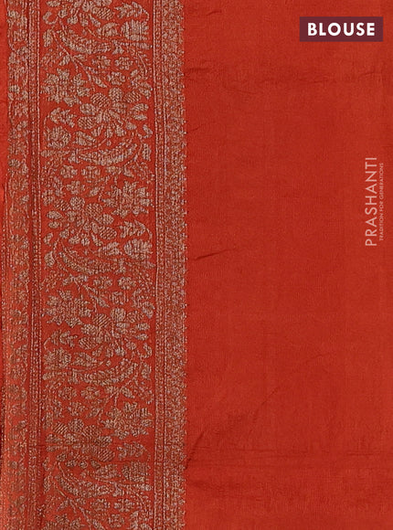 Banarasi semi tussar saree rust shade with allover thread & zari woven buttas and woven border