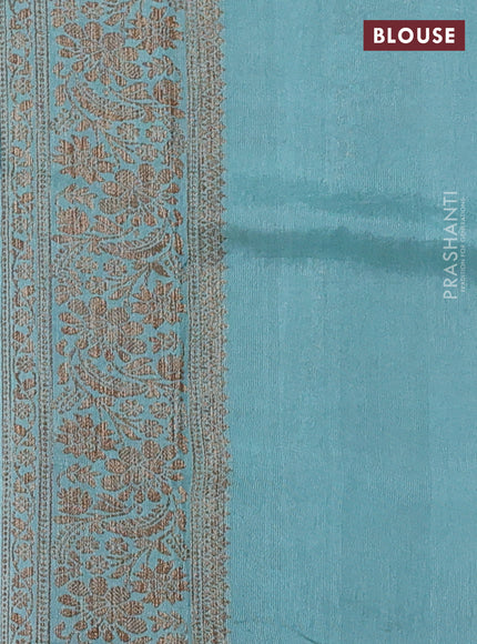Banarasi semi tussar saree magenta pink with allover thread & zari woven buttas and woven border