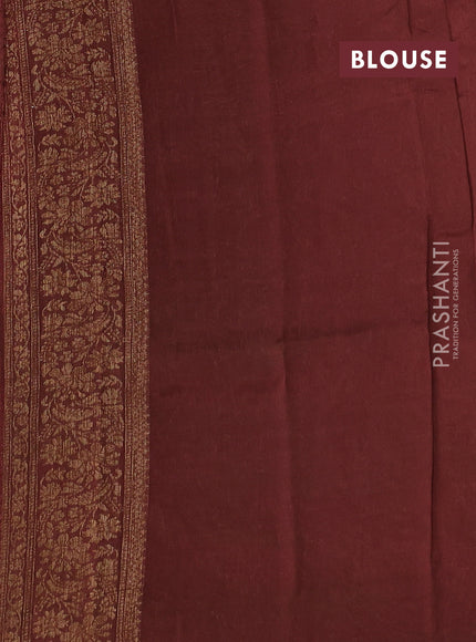 Banarasi semi tussar saree peach shade and brown with allover thread & zari woven buttas and woven border