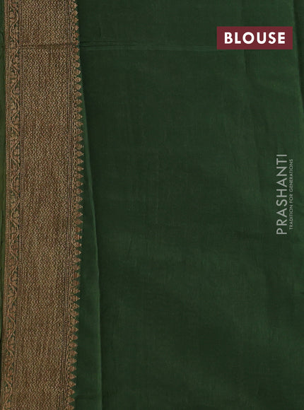Banarasi semi tussar saree mustard yellow and green with thread & zari woven buttas and woven border