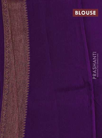 Banarasi semi tussar saree violet with thread & zari woven buttas and woven border