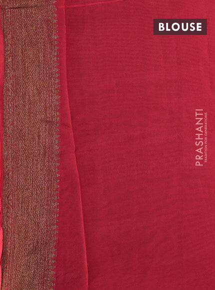 Banarasi semi tussar saree peach red with thread & zari woven buttas and woven border
