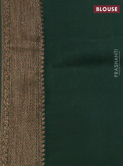 Banarasi semi tussar saree mustard yellow and green with thread & zari woven buttas and woven border