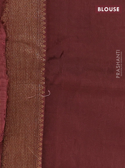 Banarasi semi tussar saree rust shade and brown with thread & zari woven buttas and woven border